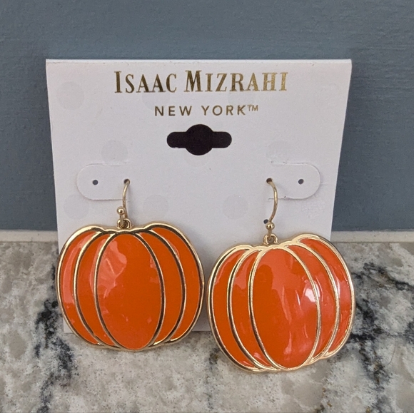 Isaac Mizrahi Jewelry - Isaac Mizrahi Orange Pumpkin Earrings New